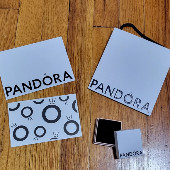 Pandora minimalistic ring charm box with shopping bag thank you note + envelope - Picture 3 of 5